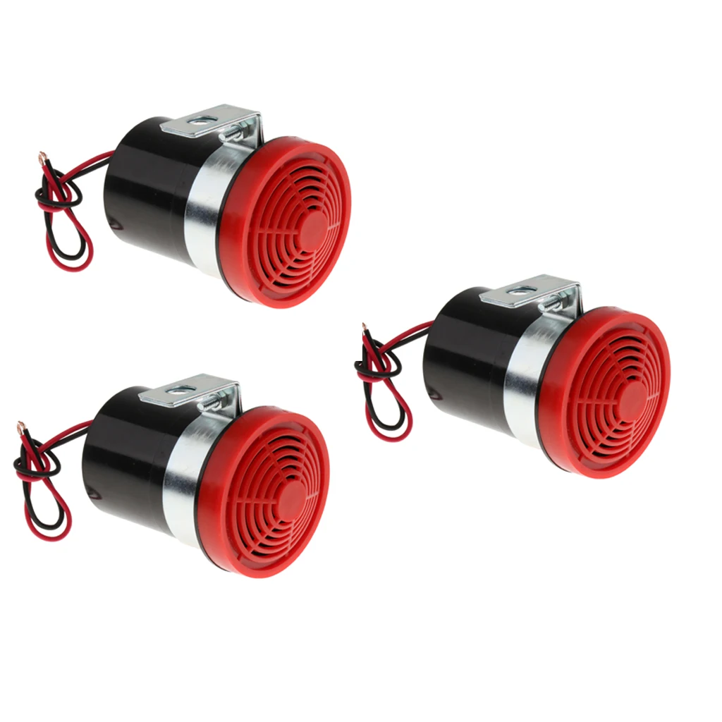 3x Universal Auto Car Reversing Alarm Horn Speaker Beeper Buzzer Warning Snail Horn Siren Red