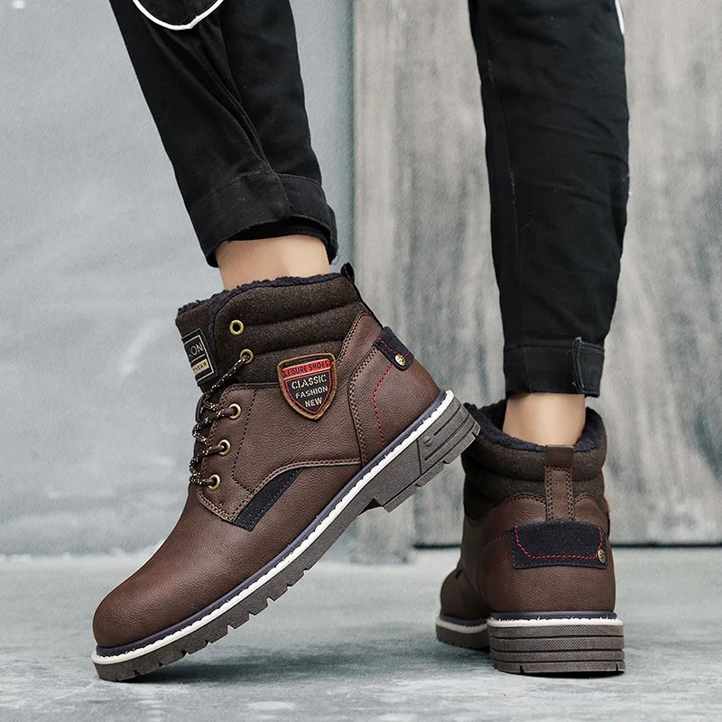 

2019-Is Weights Winter plus Velvet Men Hight-top Outdoor Shoes Casual Cotton-padded Shoes Martin Boots Large Size 45 Yards