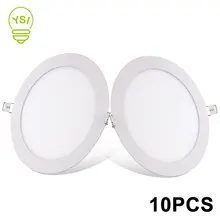 10 шт. светодиодный панельный светильник 3W 4 Вт 6 Вт 9 Вт 12 Вт 15 Вт 18 Вт ультра тонкий встраиваемый потолочный светильник 85-265 в Светодиодный точечный светильник для гостиной