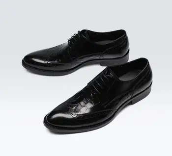 

men Spring New Shoes model Genuine leather shoes Black 39-45 Slip-on men shoes Free shipping