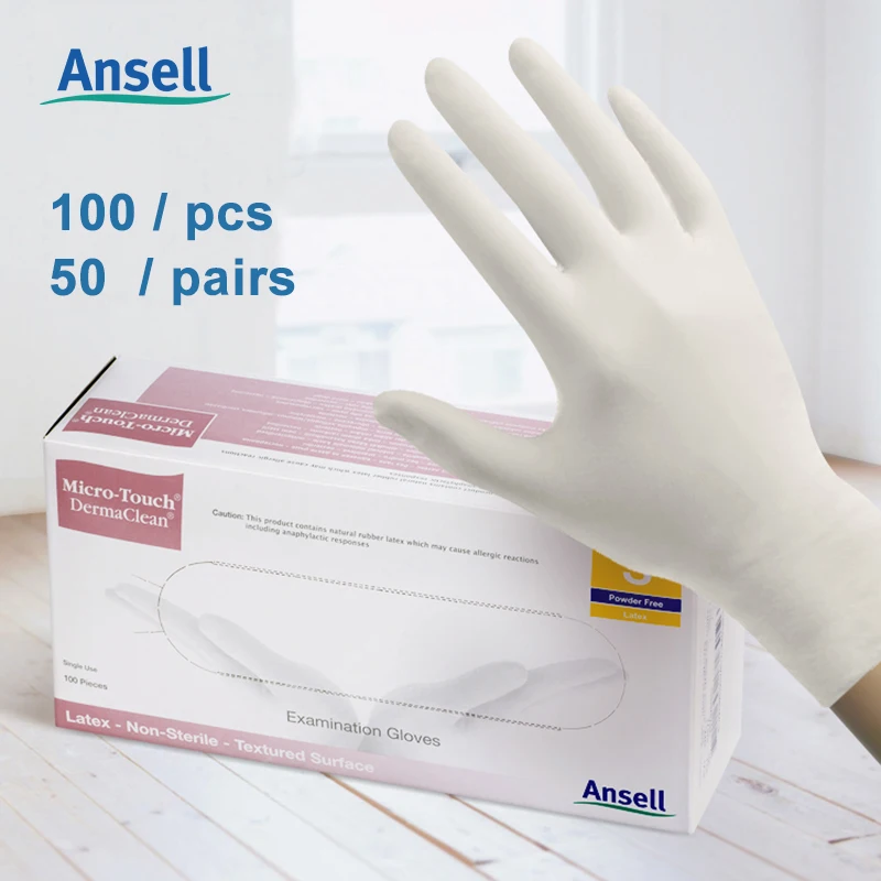 Ansell одноразовый Нитриловый латексные перчатки пищевой 100 шт гипоаллергенные рабочие перчатки эластичность Водонепроницаемая лабораторная, медицинская