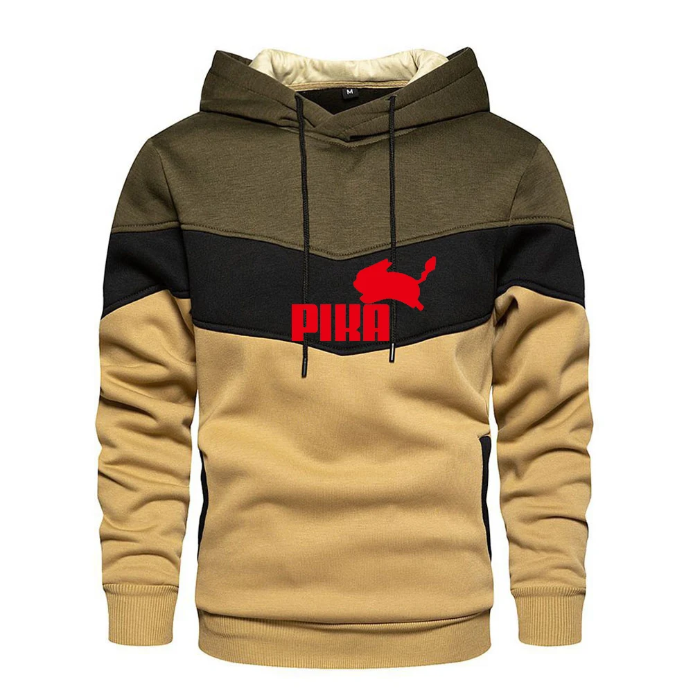 New Lovely Pokemon hoodie Anime Pika Men Hoodies Loose Couple Sweatshirt High Quality Patchwork Print Fall/Winter Sweatshirt