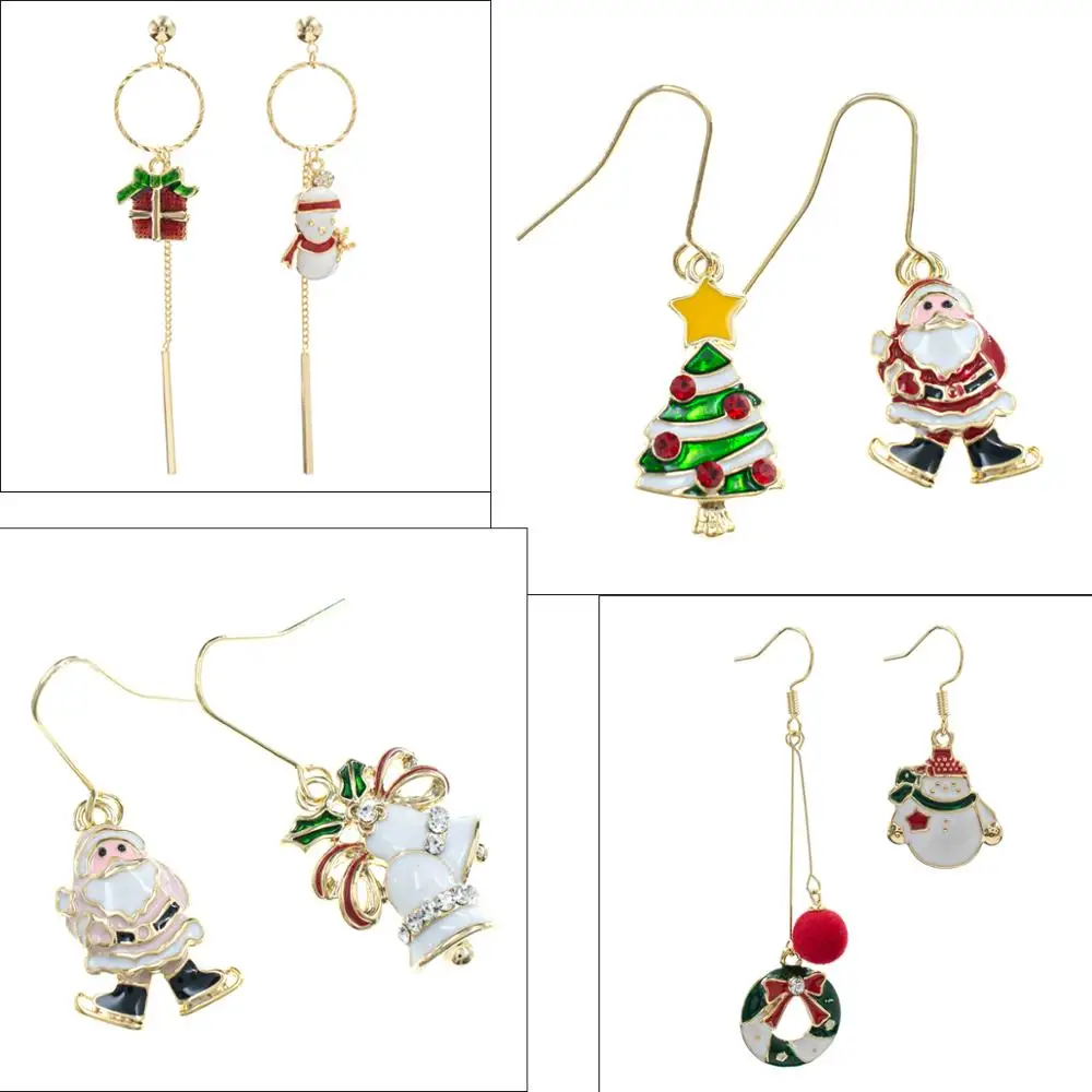 New Cubic Zirconia CZ Copper Christmas Tree Snowman Bell Earring for Women Girl Xmas Gift | Украшения и аксессуары