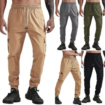 

2020 Fashion Men's Trousers Casual Joggers Pants Hip Hop Elastic Casual Jogger Slim Fit Stretch Mens Woven Beam Leg Overalls