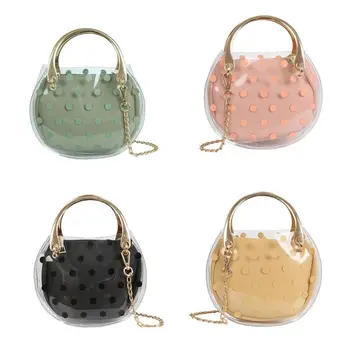

Women Transparent Small Handbag Shoulder Bag Purse Lady Casual Top Handle Chain Satchel Crossbody Bag Female Shopping Tote
