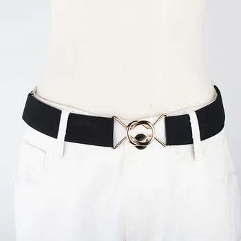 

Women Belts Retractable Elastic Waist Belt Suitable for Various Waists Strap Jeans Trouser Double Buckle Female Lazy Waistband
