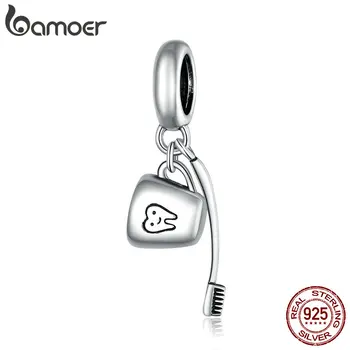

bamoer Genuine 925 Sterling Silver Vintage Vines Charm for Original Luxury DIY Bracelet Brand Female silver Jewelry SCC1597