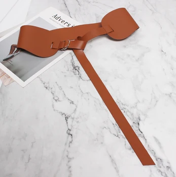 

Women sexy harness black belt PU leather long brown belts designer solid color brief waistband corset new 2019 red green