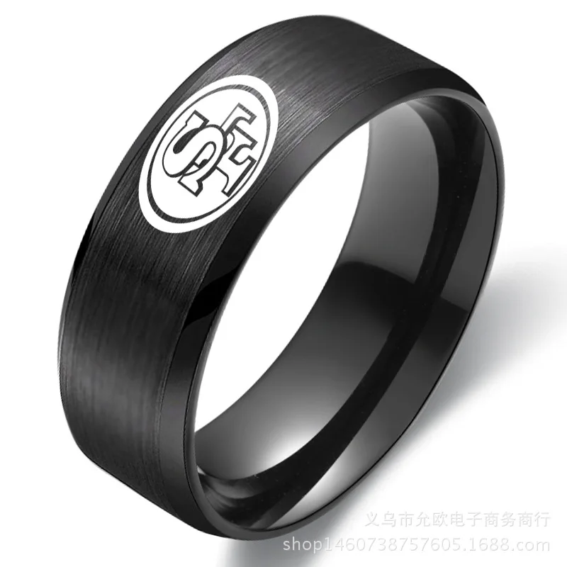 Футбольная команда Rubgy Sport Jewelry Сан-Франциско 49ers Logo титановое стальное кольцо |