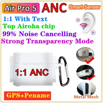 

Air Pro 5 TWS Wireless Bluetooth Earphone 1:1 Air3 with TEXT ANC Active Noise Cancel & Transparencry Earbuds PK Air3 Air4 Pro tw