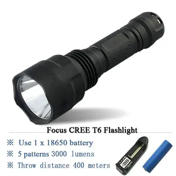 

1 mode 5 mode T6 L2 Tactical flashlight led cree XML T6 XM-L2 torch led Waterproof flash light 18650 Rechargeable battery