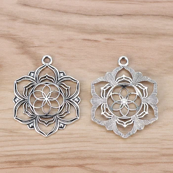 

10pcs Large Flower of Life Charms Pendants for Jewellery Making