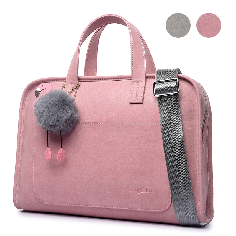 2021 Fashion PU Waterproof Scratch Resistant Laptop Briefcase 13 14 15.6 Inch Notebook Shoulder Bag Carry Case Handbag for Women |