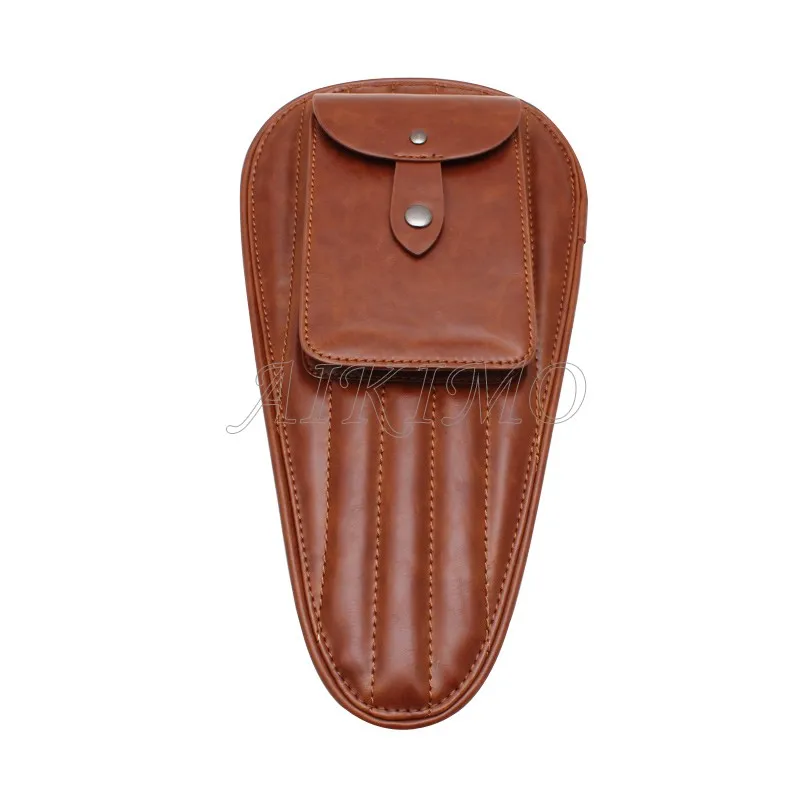 2colors Old School PU Leather Motorcycle Tank Chap Cover Panel Pad Bib Bra Bag Universal for Honda CG125 Harley Suzuki Triumph