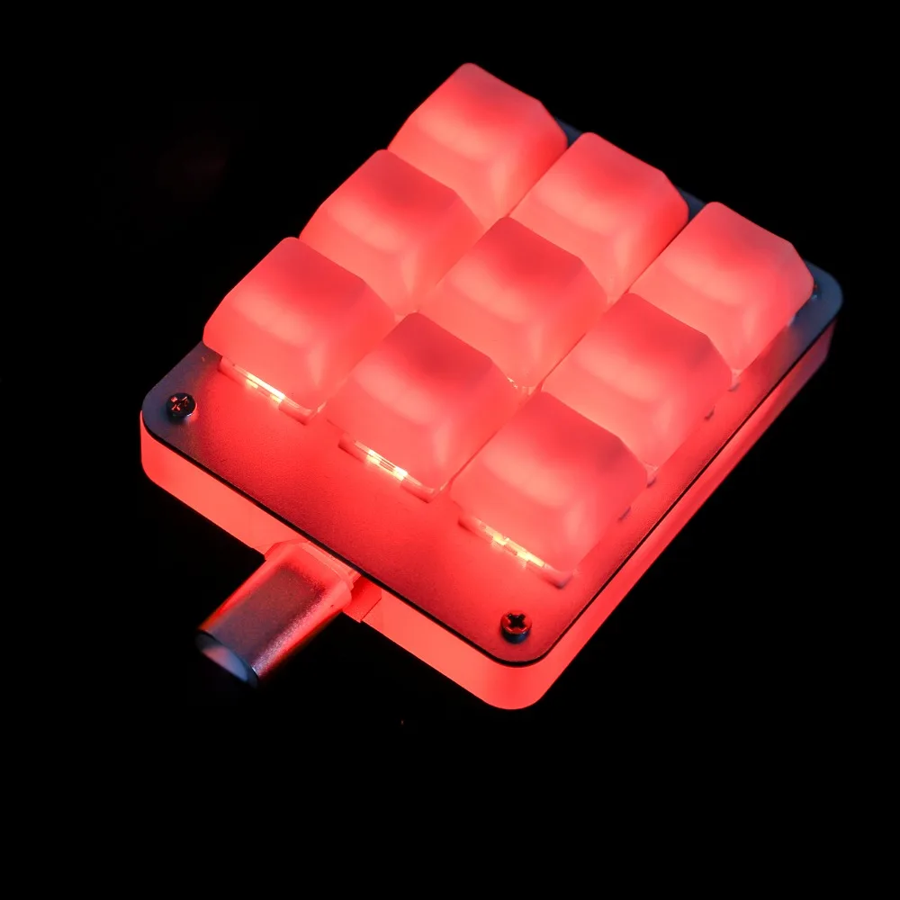 9 Key, Alumínio CNC, QMK VIA, Hotswap,
