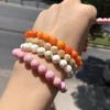 Natural Stone Pink Orange White Trochus Shell Beads 4/6/8/10mm Round Loose Spacer Beads For Jewelry Making DIY Bracelet Necklace ► Photo 3/6