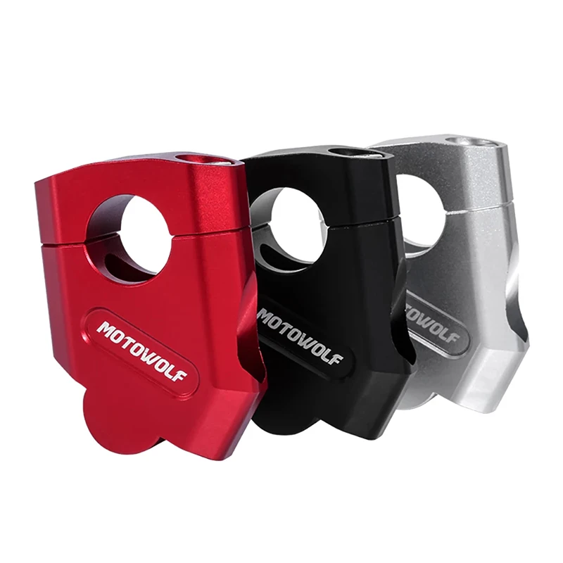 Rehausseurs De Guidon En Alliage Aluminium Pour Yamaha XJR1200/1300 - Kit De Pinces 22mm (7/8") - Hauteur +30mm - Couleur Rouge