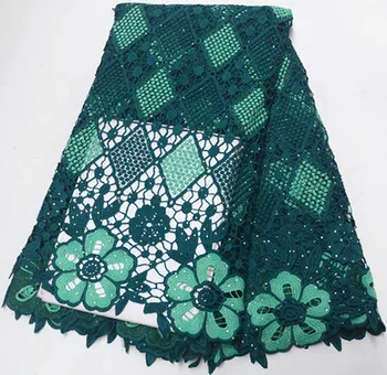 

african cord lace fabric 2019 high quality guipure lace fabric with stone 5yards nigerian lace fabrics for wedding dress PS-Q209