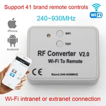 Universal wifi conversor de controle remoto 330 433 868mhz android ios rf wi-fi de controle remoto ao conversor de rf remoto 240 9930mh