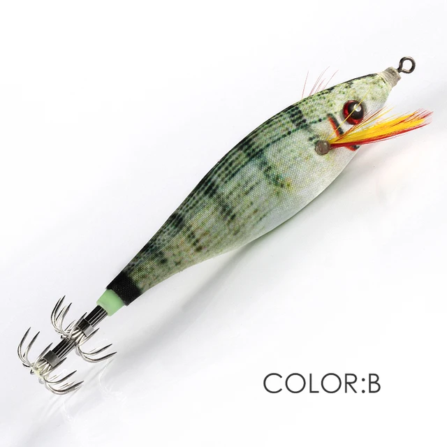 LETOYO 70mm 10g Floating Squid Jigs Fishing Lure Artificial Shrimps Squid Hook For Sea Fishing Cuttlefish Octopus Calamari Baits B 70mm 10g
