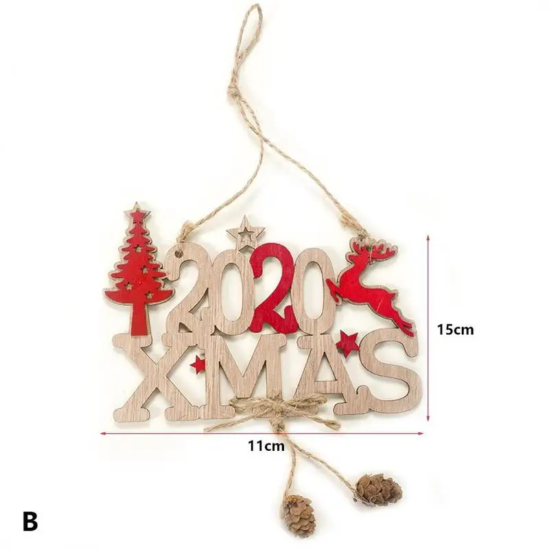Креативная Рождественская елка украшение письмо пеньковая деревянная подвеска
