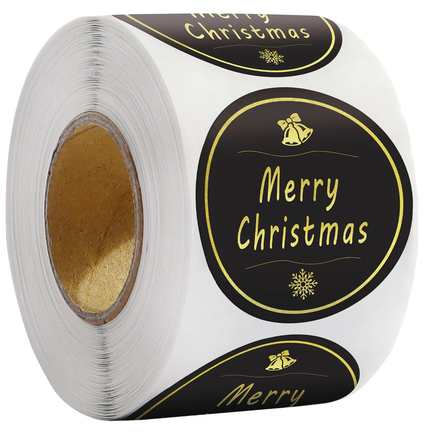 

500pcs/roll round 1'' Gold leaf Merry Christmas Theme Sealing Sticker Gifts posted Baking Decoration package label Multifunction