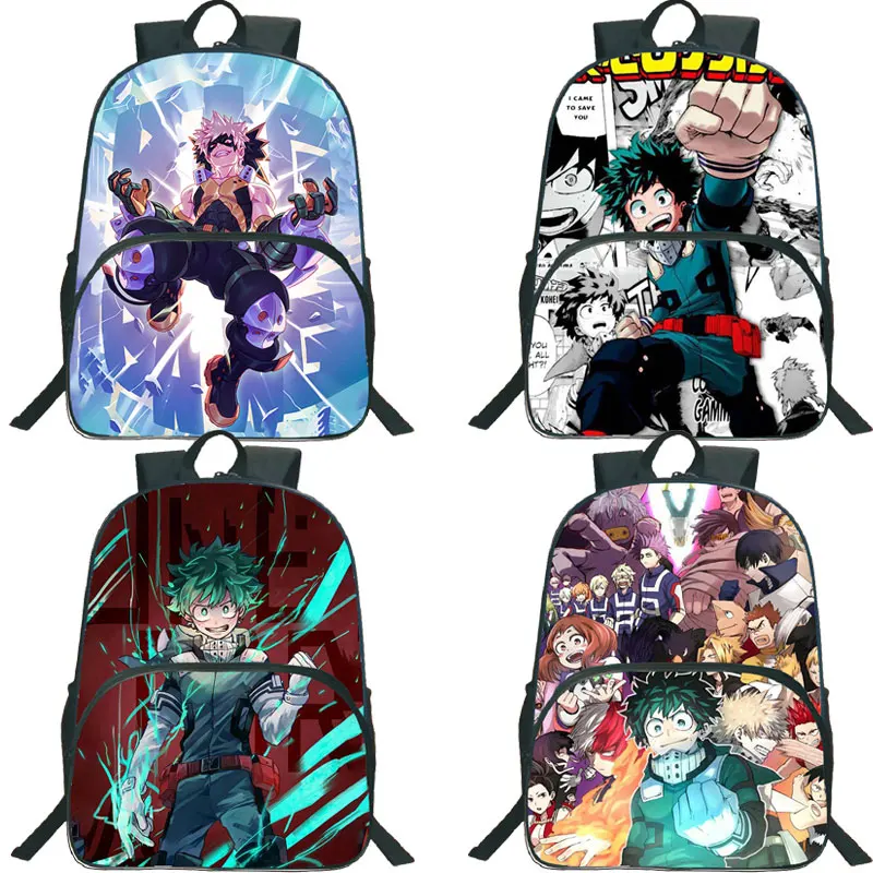 

Anime Boku no Hero Academia Backpack Boys Girls Zipper Bookbag My Hero Academia Bakugou Deku School Bag Mochila Travel Bagpacks