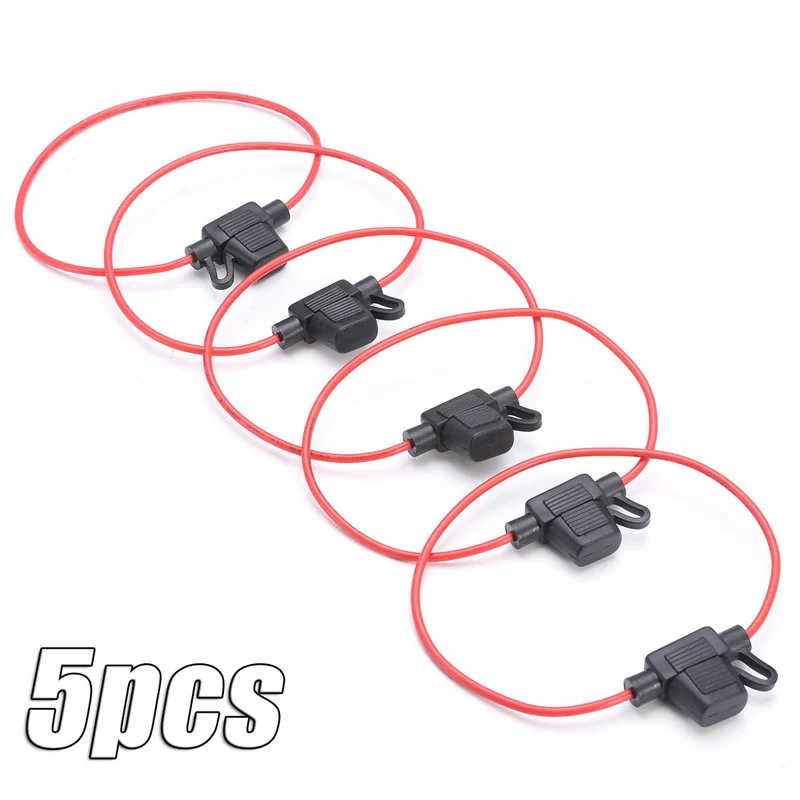 5 Pcs Car Fuse Holder In Line Mini Power Socket Waterproof Car Fuse