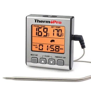 

ThermoPro TP16S Meat Thermometer Digital Kitchen Cooking Thermometer With Timer And Backlight BBQ Thermometer