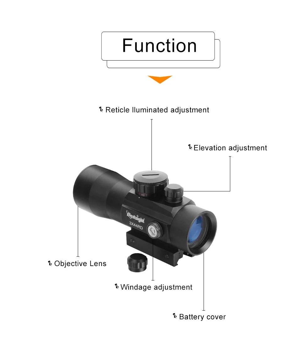 B BESTSIGHT 3X44 голографический прицел красный точечный прицел тактический прицел 11 мм/20 мм рейка охотничьи прицелы