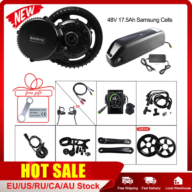 Bafang 48V 500W Mid Motor 17.5Ah Samsung Cells E bike литиевая батарея электрический велосипед полный