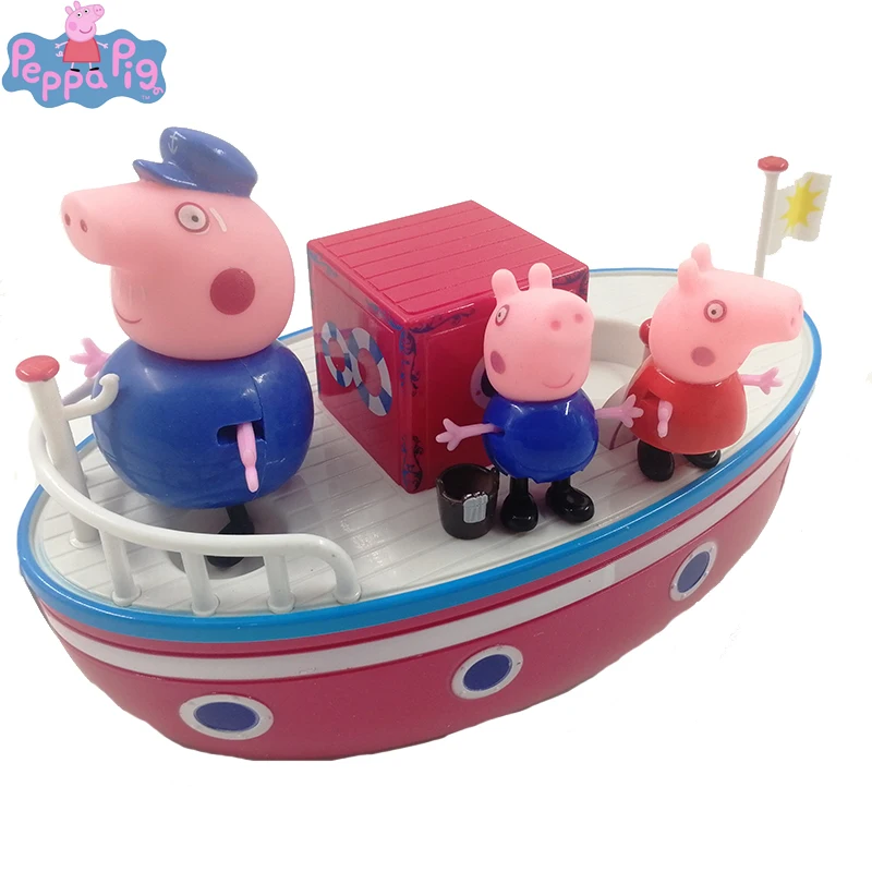 

Peppa Pig Sets Sailing Ship Model George Family Anime Figure Toy Plastic Action Figures Toys for Children Birthday Gifts 2P10