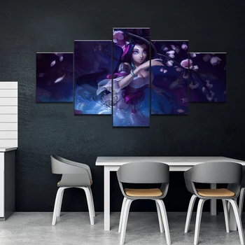 

5 Panel Nami League of Legends Canvas Art Printed Painting For Living Room Wall Decor HD Picture Artworks Poster
