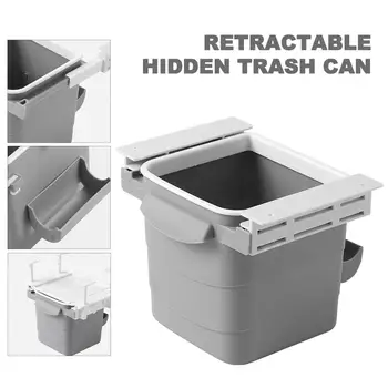 

Garbage Hidden Retractable Office Desk Adhesive Dustbin Trash Can Garbage Waste Bin Under-the-table Drawer Trash Can