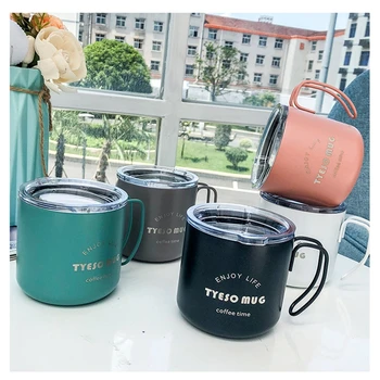 

Coffee Mug Double deck 304 stainless steel small mini cup with cover tea office coffee cup 350ML