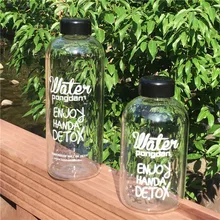 Портативная стеклянная бутылка для воды прозрачная чашка с буквенным принтом для спорта на открытом воздухе GQ