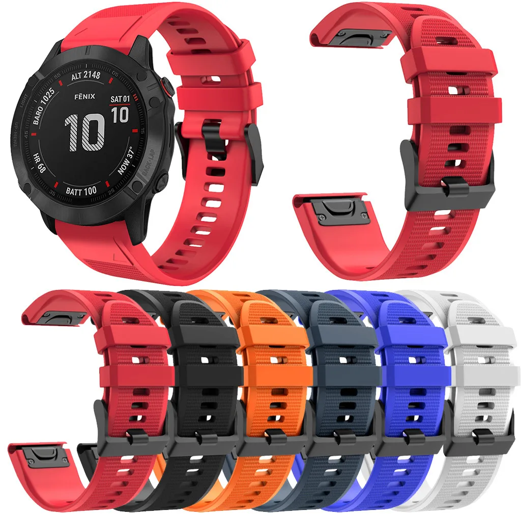 Силиконовый ремешок для наручных часов Garmin прочный сменный с отверткой Fenix 6X/Fenix