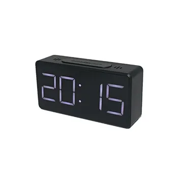 

Digital Alarm Clock LED Mirror Electronic Clock Snooze Time Temperature Display Table Clock for Bederoom Living Room 2 Colors