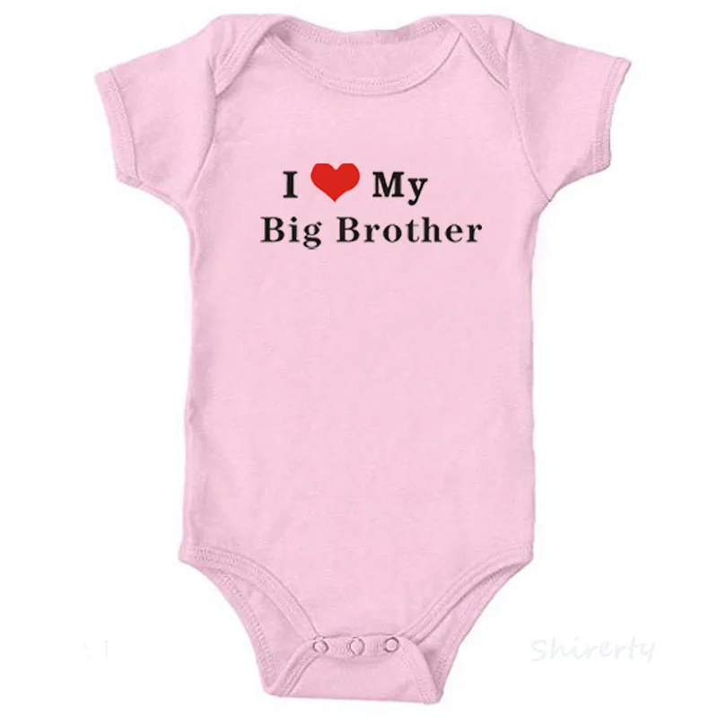 Милый детский комбинезон с надписью «I Love My Big Brother», одежда для маленьких мальчиков и девочек хлопковые детские Комбинезоны Одежда для новорожденных от 0 до 24 месяцев - Цвет: Love My Big Brother