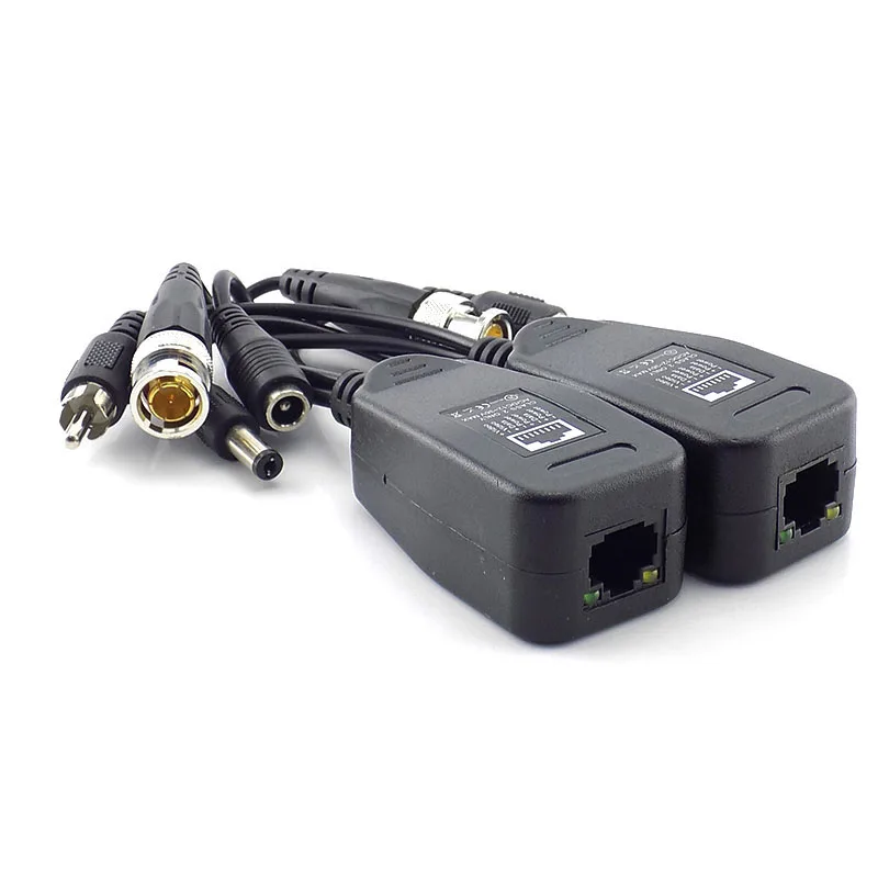 1 пара 3 в 1 пассивный мощность видео балун коаксиальный bnc-разъем разъемы обеспечение конвертера пассивный приемопередатчик для камера