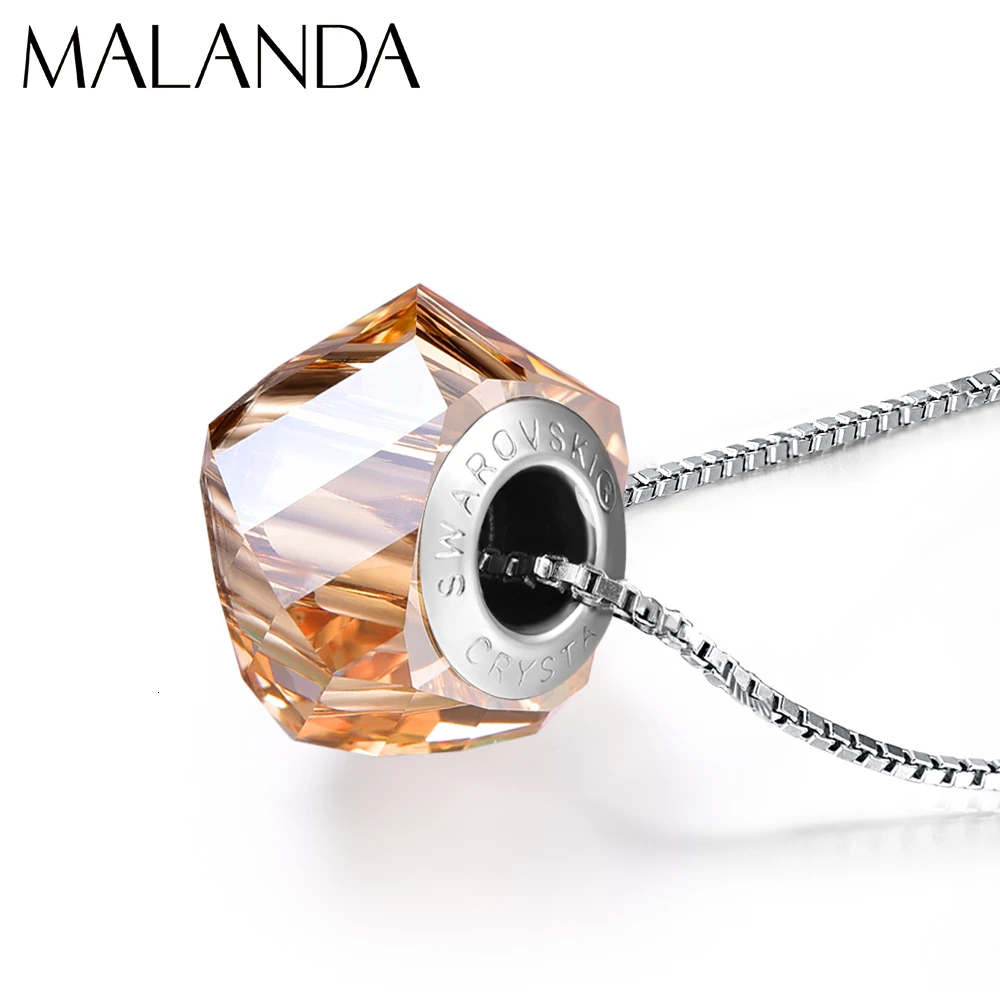 Malanda новые кристаллы Swarovski BeCharmed Helix бисера кулон ожерелье для женщин элегантные модные ожерелья вечерние ювелирные изделия подарок - Окраска металла: Crystal GSHA