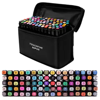 

80 Color Marker pen set Markers Manga Drawing Markers Pen Alcohol Based Sketch Felt-Tip Twin Brush Pen Art Supplies