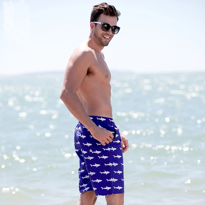 Shark Print Men's Swimming Trunks 