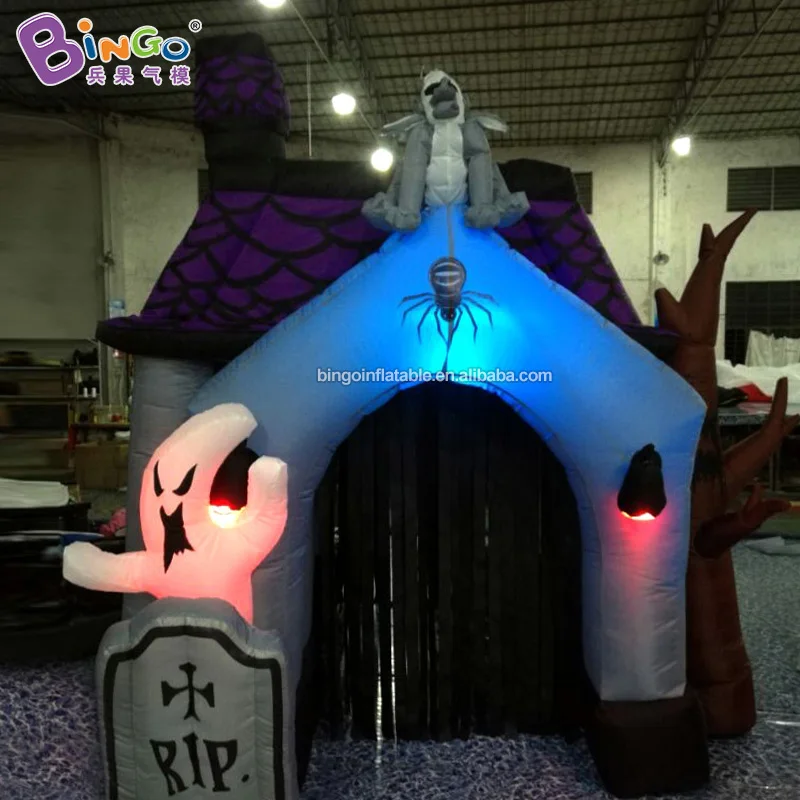 Eco-Friendly 3x3mH inflatable haunted house tunnel with LED lights for amusement park / haunted house tunnel balloon toys 3