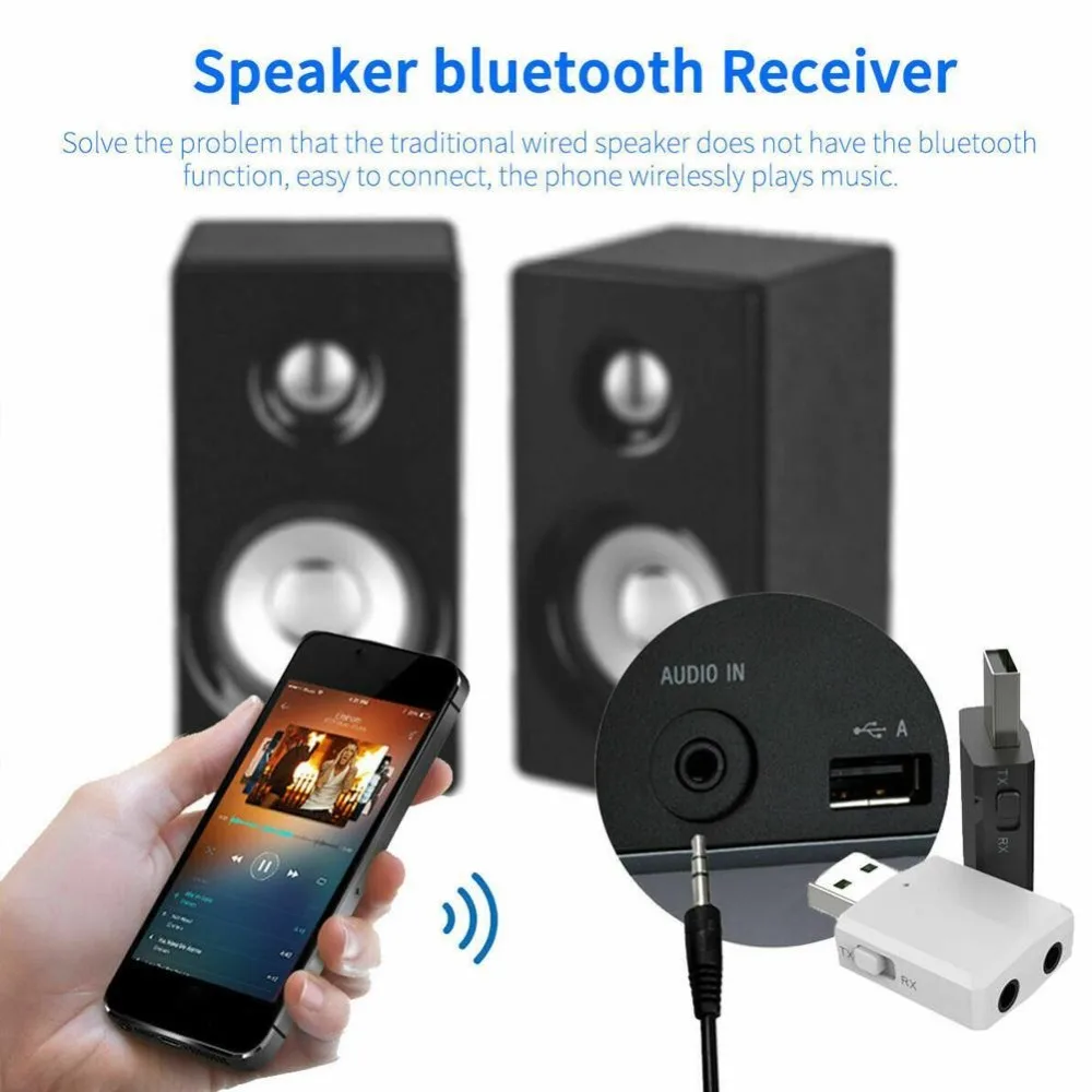 Bluetooth 5,0 аудио приемник передатчик мини стерео Bluetooth AUX RCA USB 3,5 мм разъем для ТВ ПК автомобильный комплект беспроводной адаптер