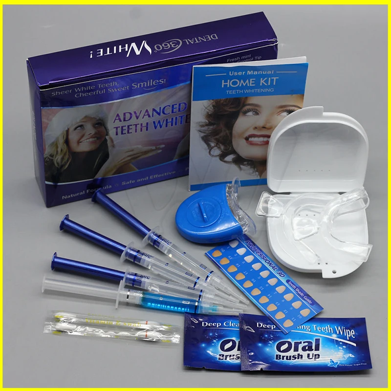 Professional Teeth Whitening Kit 4 Gel 2 Strips 1 LED White Tooth Bleach Blanchiment Dent Tanden Bleken Blanqueador Dental Care (1)