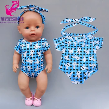 

17 inch baby doll romper with headband for 18 inch doll clothes pajama set