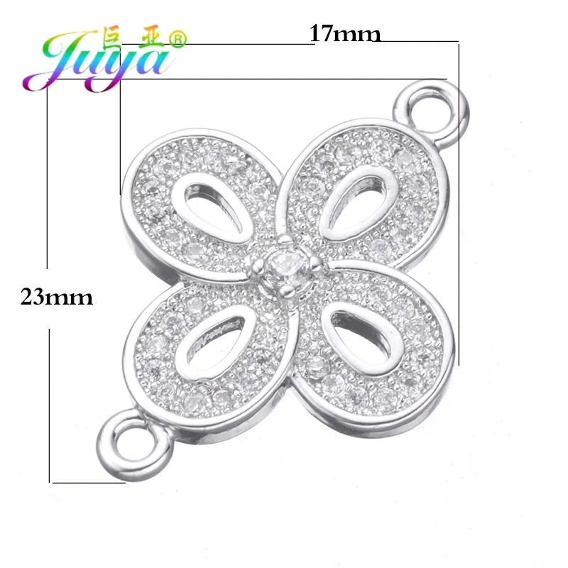 White Gold Juya DIY браслет фурнитура поставки золото/серебро Бесконечность Шарм соединители аксессуары для женщин браслет ожерелье серьги изготовление - Цвет: White Gold