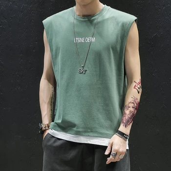 

iiDossan Causal Letter Print GYM Tank Tops Men Sports Joggers Running Tank Tops 2020 Classic Cotton Streetwear Hip Hop Men Tops