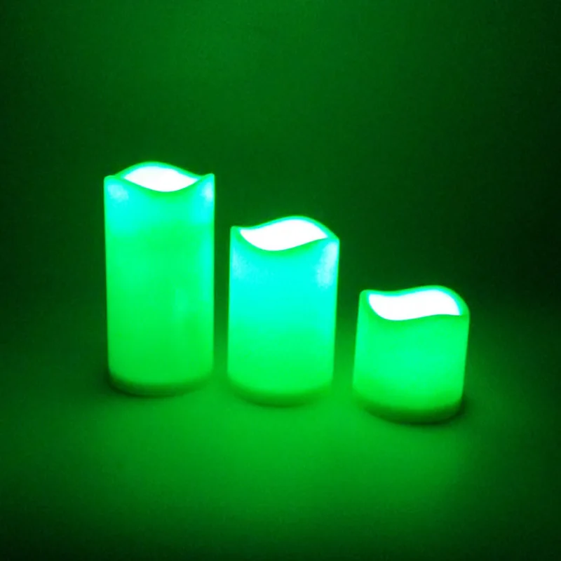 Пластик электронные свечи беспламенного свечи Цвет изменяющаяся Свеча 18 пульта дистанционного управления Цвет Фул пламени выбор фестиваль Хэллоуин